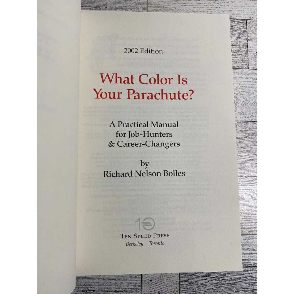 What Color‎ Is Your Parachute? Richard Nelson Bolles 2002 Edition Career Guide